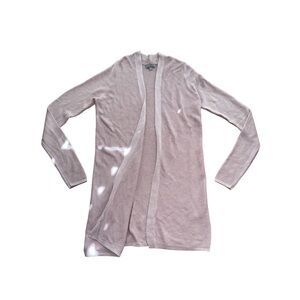 Elegant Women's Open Front Soft Pink Knit Cardigan x Evolution by Cyrus (Size S)